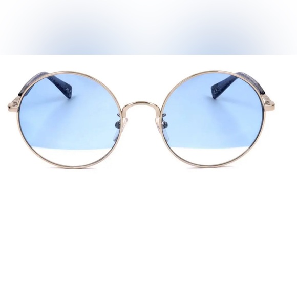 Furla Women's Sunglasses Round Gold/Blue - Picture 2 of 4